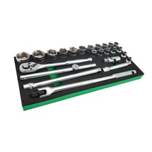 EVA 0.5 INCH DR SOCKET SET 24 PCS 6 PT 8-32 MM